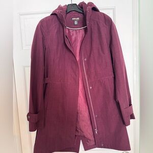 Kirkland Signature Women's Burgundy Trench Coat